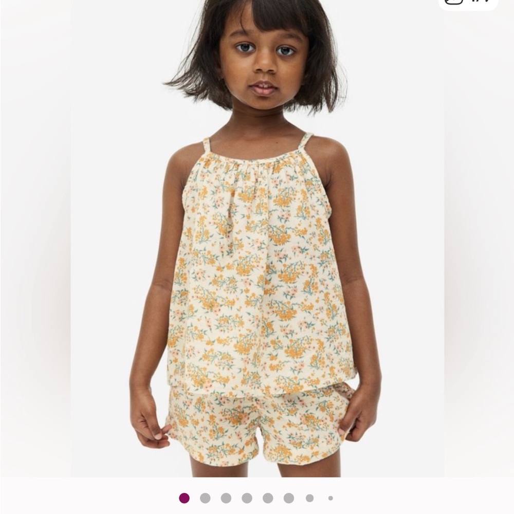 H&M Kids - 2-Piece Double-Weave Cotton Set - Neutral  Ditsy Floral